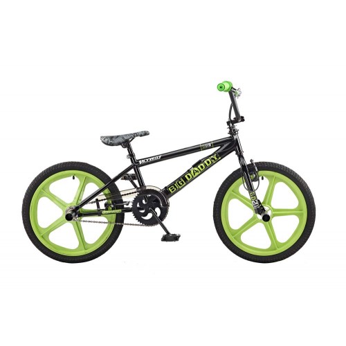 Rooster Big Daddy Black - Green Skyway Mag Wheels BMX Bike